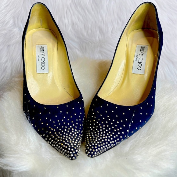 Jimmy Choo Shoes - Jimmy Choo Abel Pump Navy Suede Heels